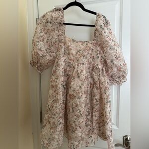 Storia Floral Puff Sleeve Mini Dress